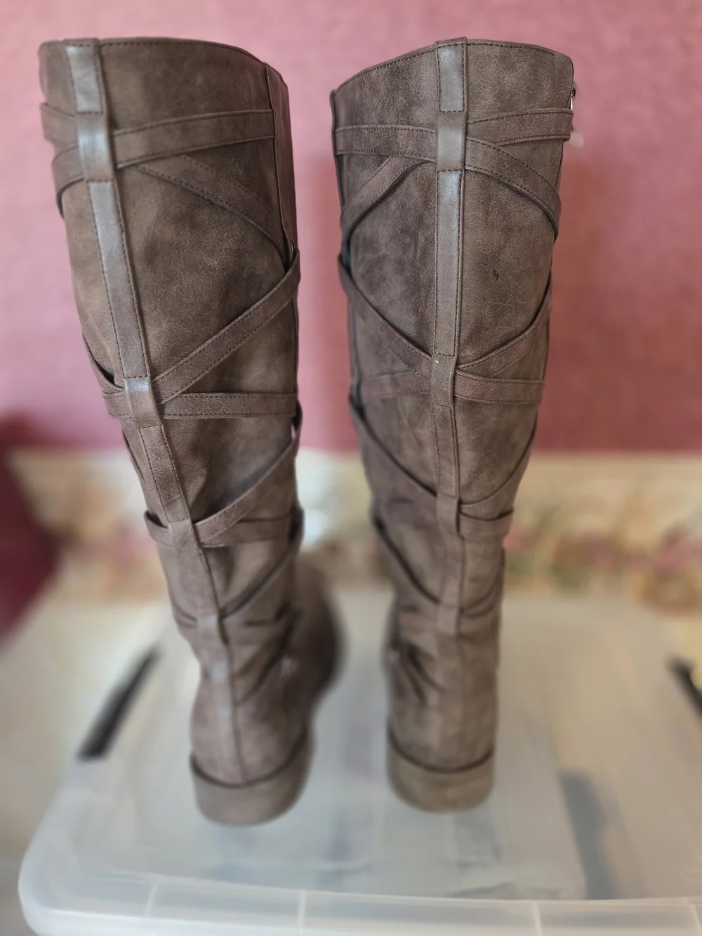 Women's Knee-High Zipper Brown Boots